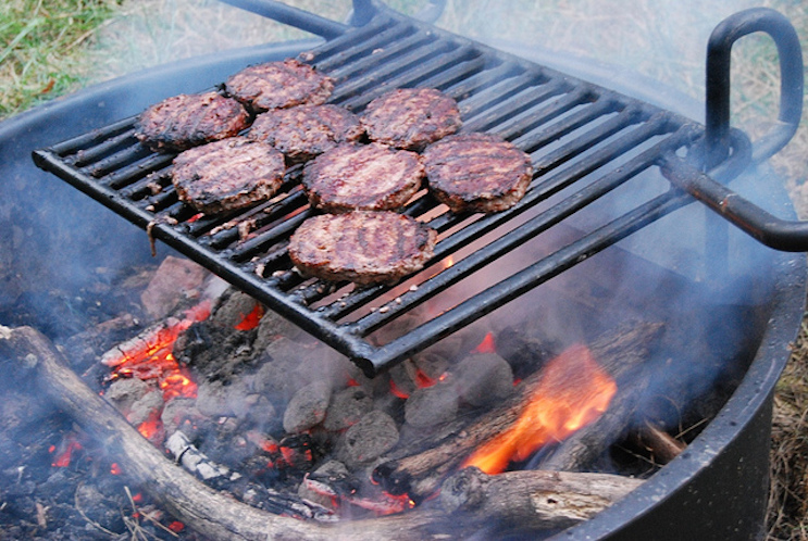 Lighting a shop charcoal bbq