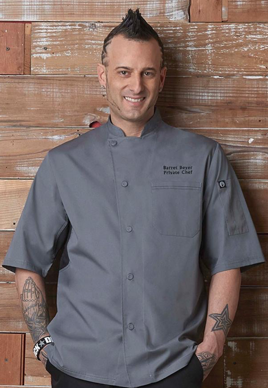 size L Details about   Custom Embroidered Chef Works Sicily Exec Chef Coat w/ Black Trim 